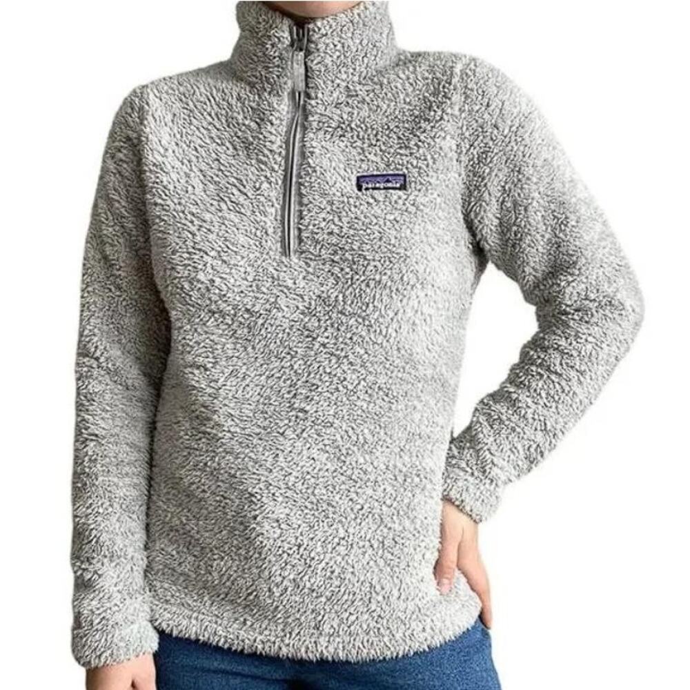 PATAGONIA Women's Los Gatos 1/4 Zip Pullover Fleece Sweater Size M In Gray